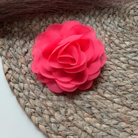 Chiffon bloem fel roze 8cm