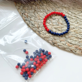 Armbandjes rood/blauw - 2 stuks