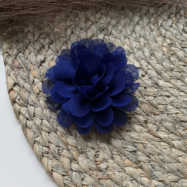 Chiffon bloem kobalt blauw 7cm