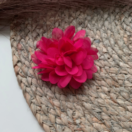 Chiffon bloem donker roze 7cm