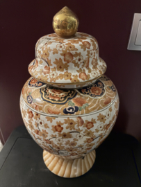 Vintage Japanse Satsuma vaas met deksel 36cm