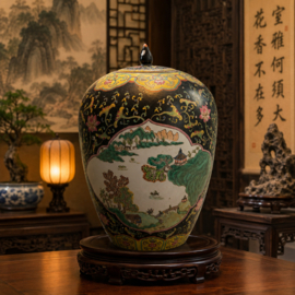 Chinese Famille Noir vaas
