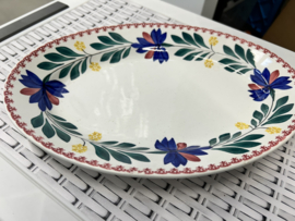 Platte vleesschaal  31centimeter , decor 201b met pollingrand
