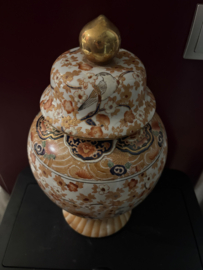 Vintage Japanse Satsuma vaas met deksel 36cm