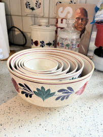 6 delige schalenset 10-23 cm uit jaren 20-50