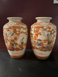 Paar Antieke Japanse satsuma vaasjes