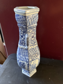 Antiek Chinese Blauw witte vaas met oren