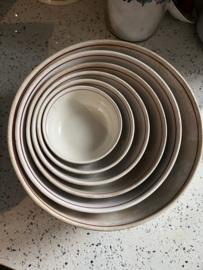 6 delige schalenset 10-23 cm uit jaren 20-50