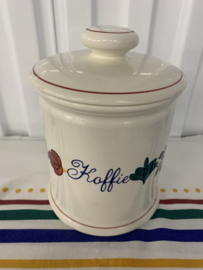 Voorraadpot koffie met blanke deksel