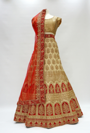 Lehnga Gold- Red