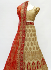 Lehnga Gold- Red