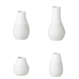 Set van 4 mini vaasjes wit