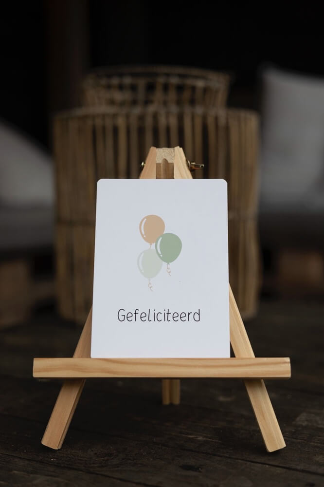 Kaartje Gefeliciteerd ballonnen