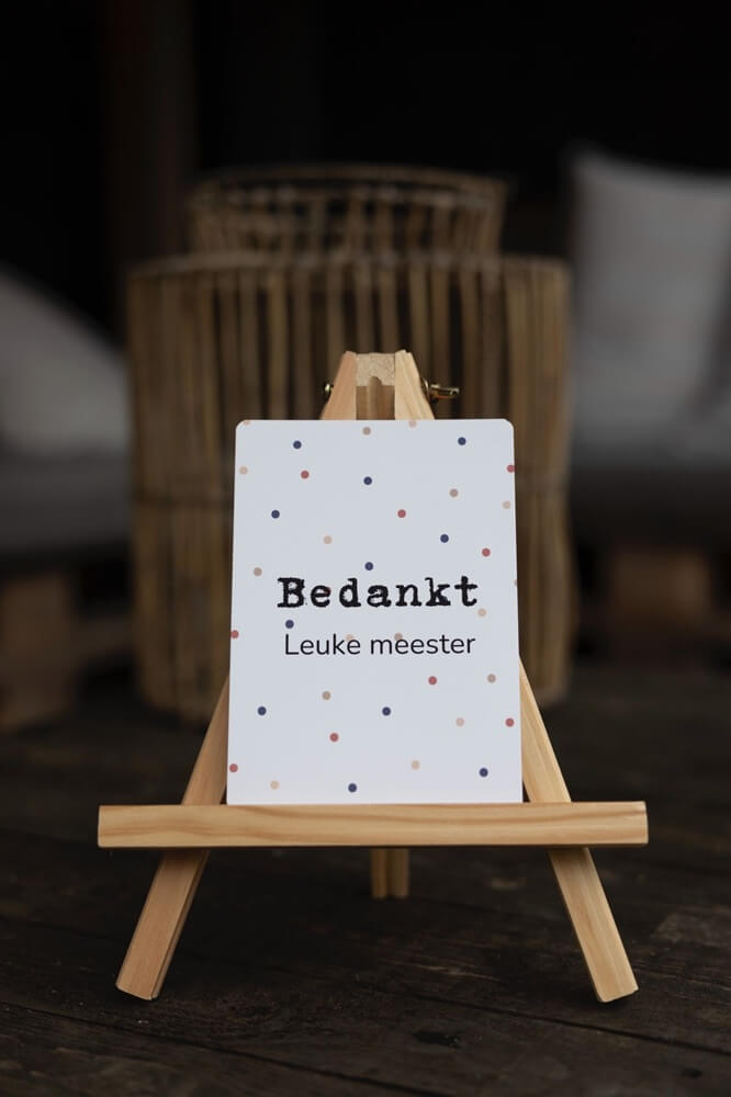 Kaartje Bedankt leuke meester