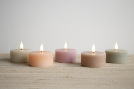 Set van 2 LED mini stompkaarsen celadon