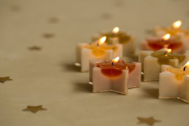 Set van 5 waxinelichtjes Star groen
