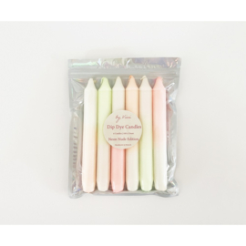 Set van 6 Dip-Dye kaarsen Neon nude edition 18cm