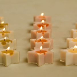Set van 5 waxinelichtjes Star pistache