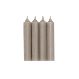 Set van 4 dinerkaarsen taupe 12cm