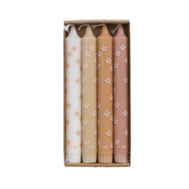 Set van 4 dinerkaarsen Flowers Spring