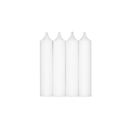 Set van 4 dinerkaarsen wit 12cm