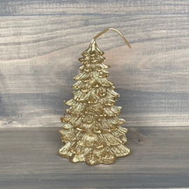 Kerstboomkaars goud 12cm