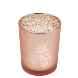 Waxinelichthouder Paisley roze medium 12,5cm