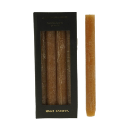 Set van 4 dinerkaarsen bruin 25cm