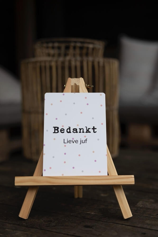 Kaartje Bedankt lieve juf