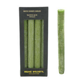 Set van 4 dinerkaarsen groen 25cm