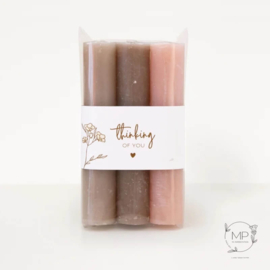 Set van 3 kaarsen Thinking of You