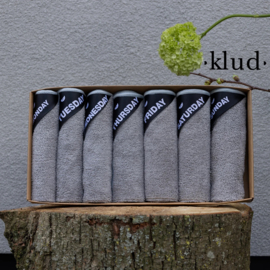 KLUD | Microvezeldoekjes met weekdagmarkering | Grijs