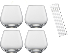 SCHOTT ZWIESEL  Cocktailglazenset Vina 4-Delig - met rietjes en borsteltje