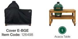 BIG GREEN EGG Cover Large in (Acacia) Tafel
