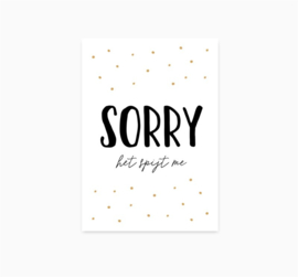 Kaart 'Sorry, het spijt me'