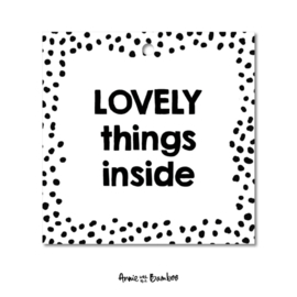 Mini/kadolabel 'Lovely things inside'