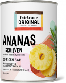 Ananasschijven op eigen sap 565 gr