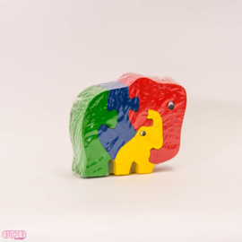 Houten puzzel olifant