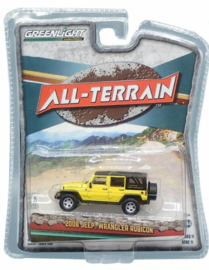 GREENLIGHT - 1/64 - JEEP - WRANGLER RUBICON 2008 - YELLOW (Damaged Blister)