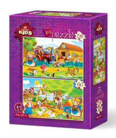 Art-puzzel 35 + 60 stuks Farm Life