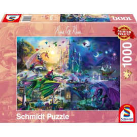 Schmidt 1000 stuks Rose Cat Khan - Nachtelijke drakenwedstrijd