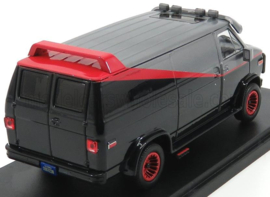 GREENLIGHT - 1/24 - GMC - VANDURA CARGO G.SERIES VAN - A-TEAM - 1983 - BLACK GREY MET RED