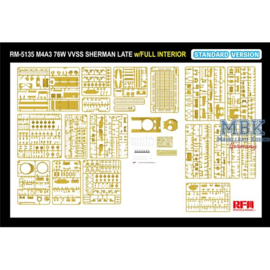 RYE FIELD MODEL 1:35 M4A3 76W VVSS Sherman late STANDARD full interior (07-02-2025)