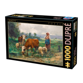 Dtoys 1000 stuks Julien Dupré: Bergère avec son Troupeau