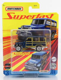 Matchbox Superfast - 1/64 - JEEP - WYLLIS WAGON 1962 - BLUE MET GOLD