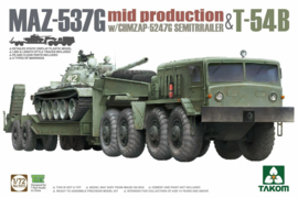 TAKOM 1/32 MAZ-537G (mid) + CHMZAP-5247G Semitrailer & T-54B