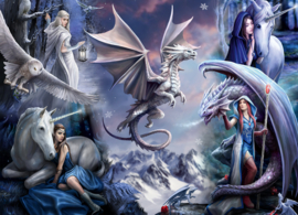 Bluebird 1500 stuks Anne Stokes - Silver Dragon Collage