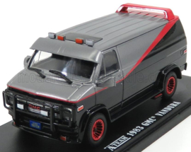 GREENLIGHT - 1/24 - GMC - VANDURA CARGO G.SERIES VAN - A-TEAM - 1983 - BLACK GREY MET RED