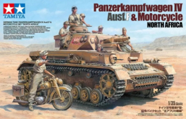 Tamiya 1/35 Panzer IV Ausf F & Motorcycle "North Africa"
