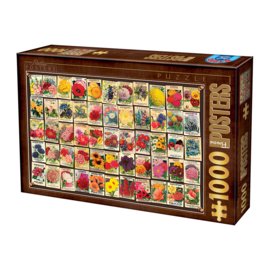 Dtoys 1000 stuks Vintage Collage - Bloemen